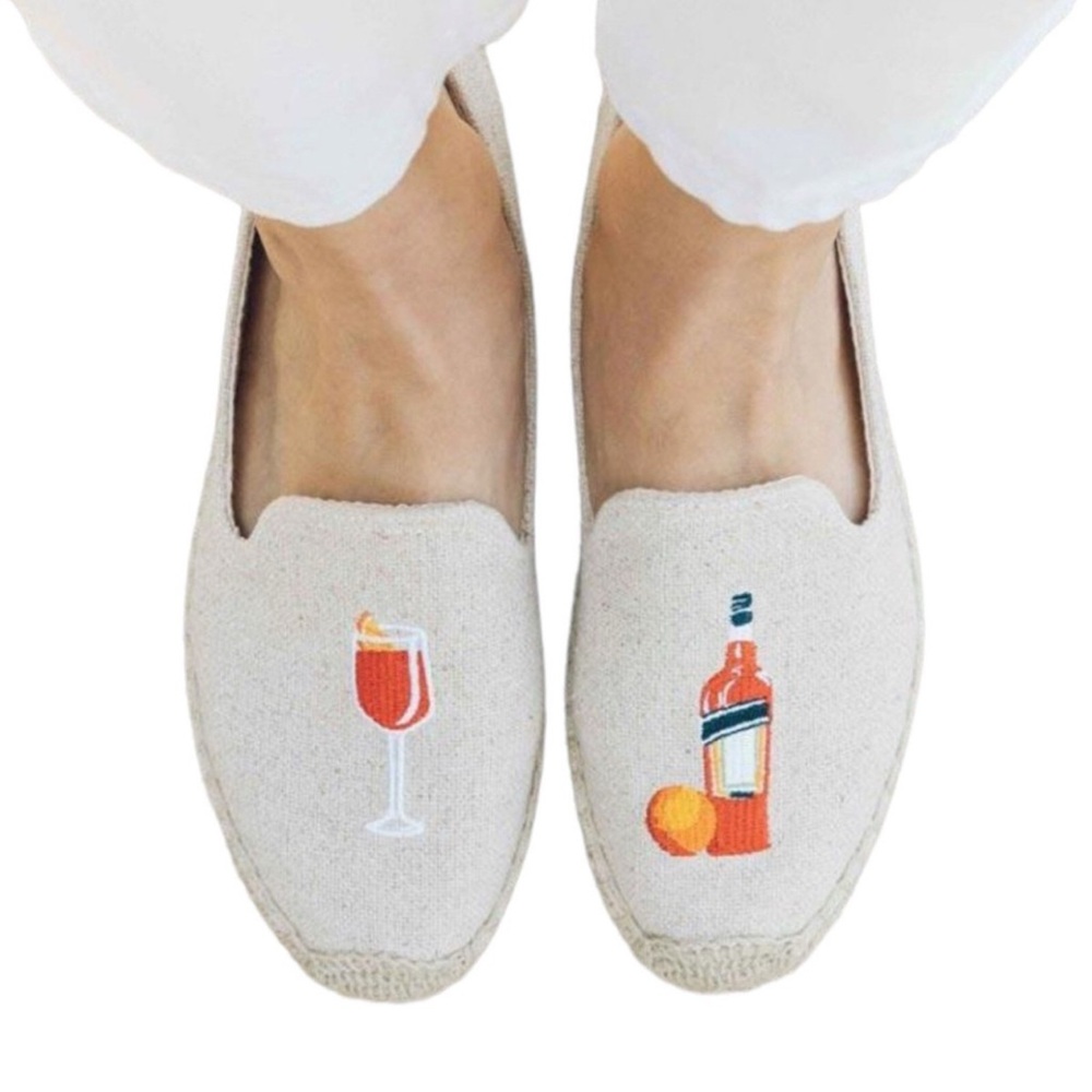 Soludos Espadrilles with Aperol spritz Embroidery